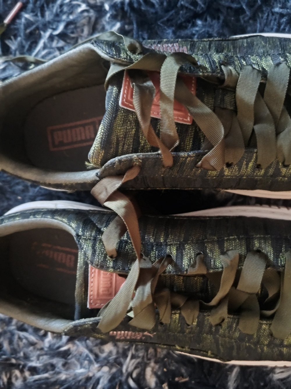 Puma Women’s Olive Green and Brown Low-Top Sneakers